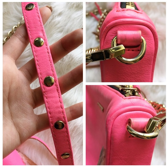 Rebecca Minkoff 'Mini 5 Zip' Neon Pink Crossbody - Picture 6 of 8